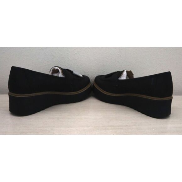 Soul x Naturalizer Women Sz 6M Black Nubuck Leather Josie Platform Loafers - Picture 9 of 11